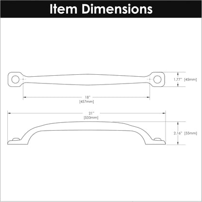 P2999-RI 18-Inch Refined Rustic Appliance Pull, Rustic Iron